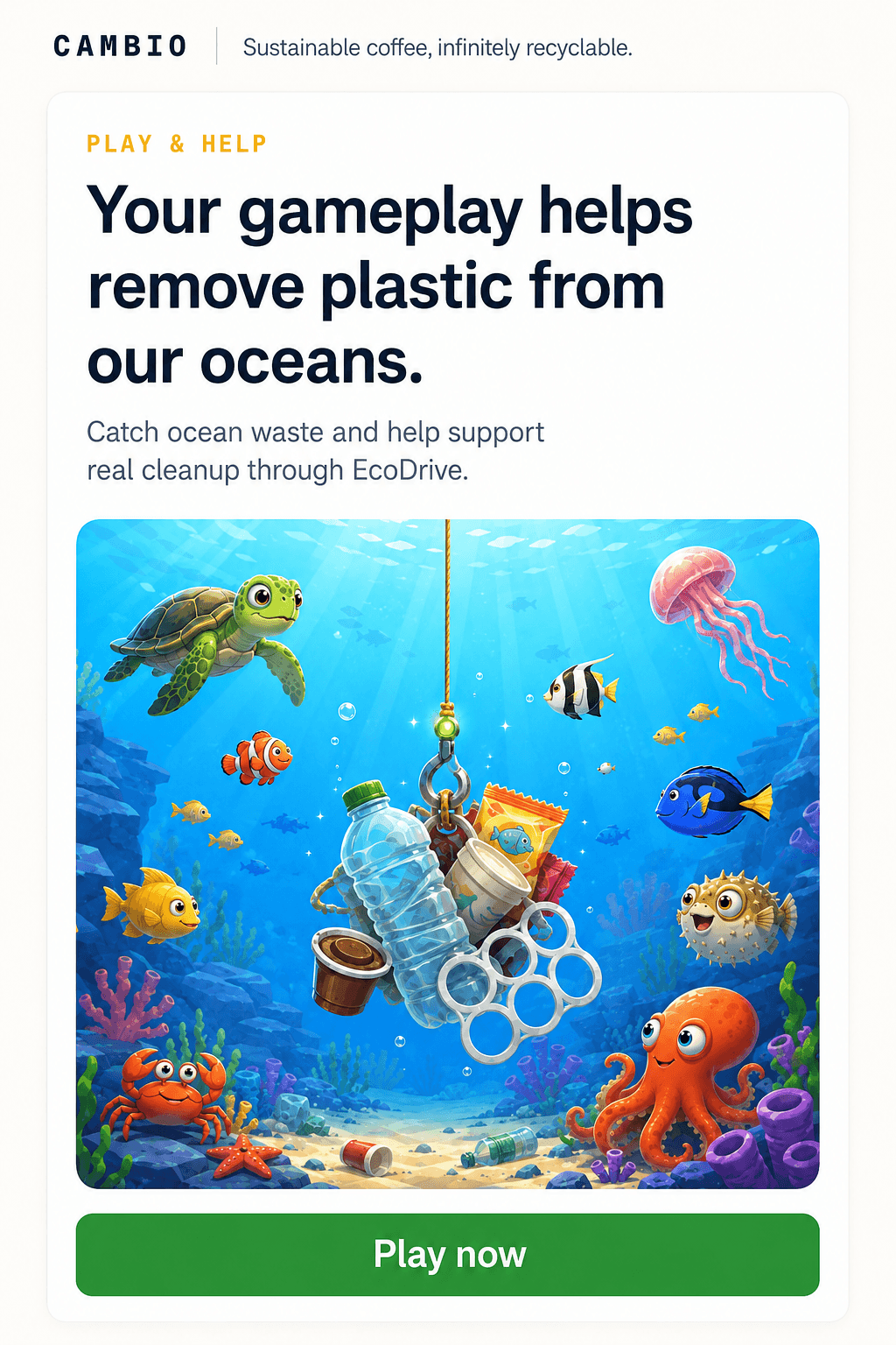Concept module showing where a future ocean cleanup game could live